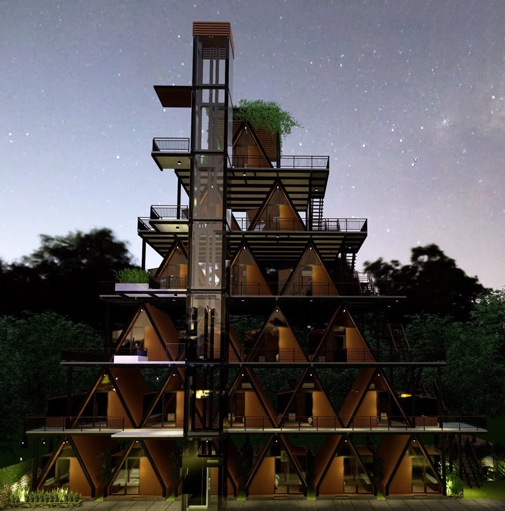 Thi công khách sạn bằng thép tiền chế